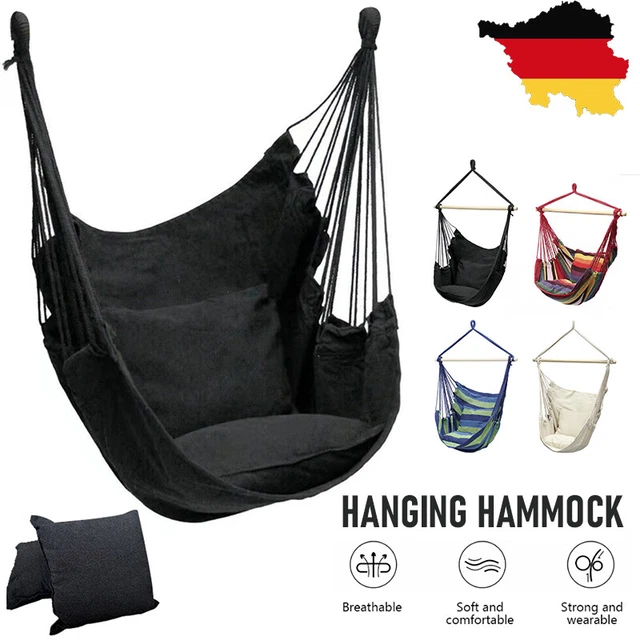 Hängesessel Hängestuhl Hängeschaukel Hängekorb Hängematte Mit 2 Kissen Sitz