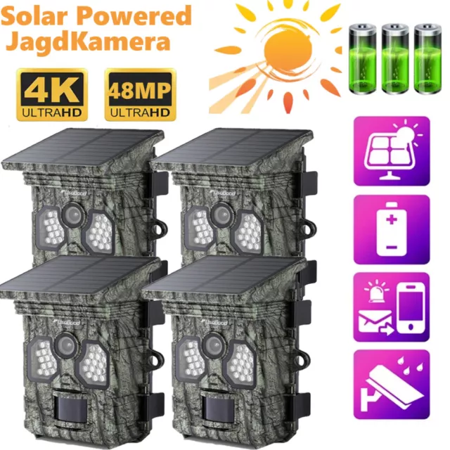 Usogood 4K Solar Wildlife Trail Kamera 48MP Scouting Jagd Cam HD Nachtsicht IP66