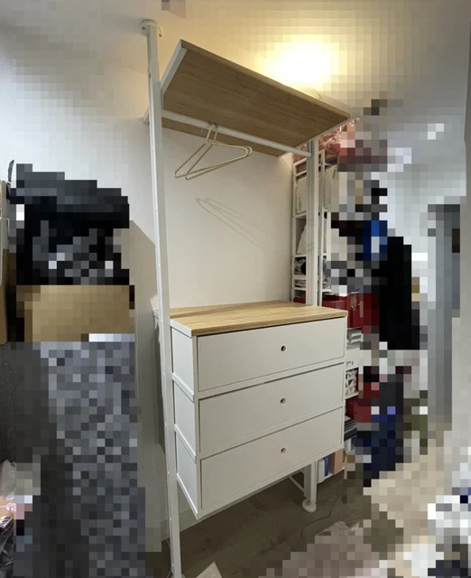 IKEA ELVARLI MODULAR Wardrobe Shelving Storage White Bamboo Unit