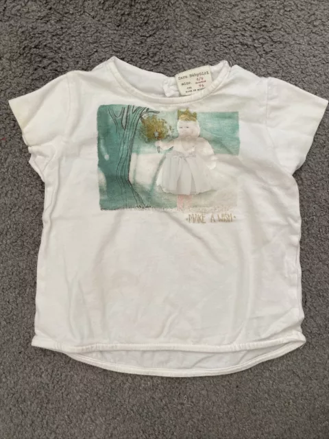 Zara Babygirl Weißes Thshirt Mit Aufdruck Mädchen Gr.74
