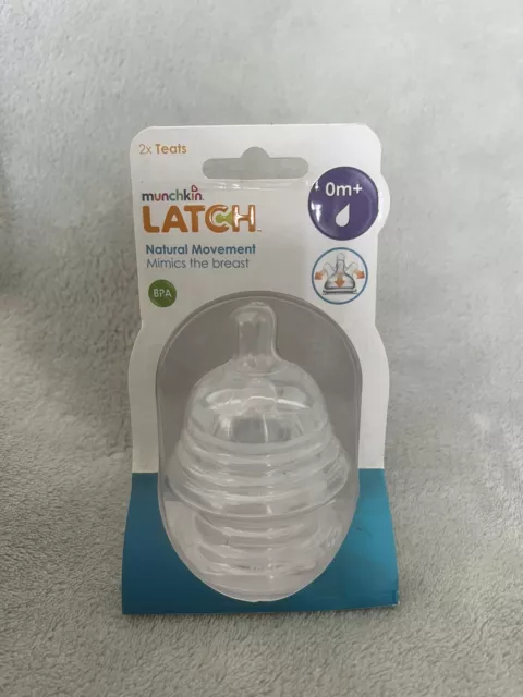 NEW Munchkin Latch Stage 1 Baby Bottle Teat Pack of 2 Newborn BPA Free 0+ Months
