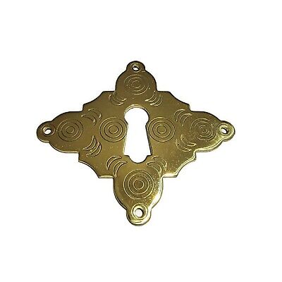 Key Hole Cover- Victorian Style Stamped Chased Brass keyhole  Antique Escutcheon