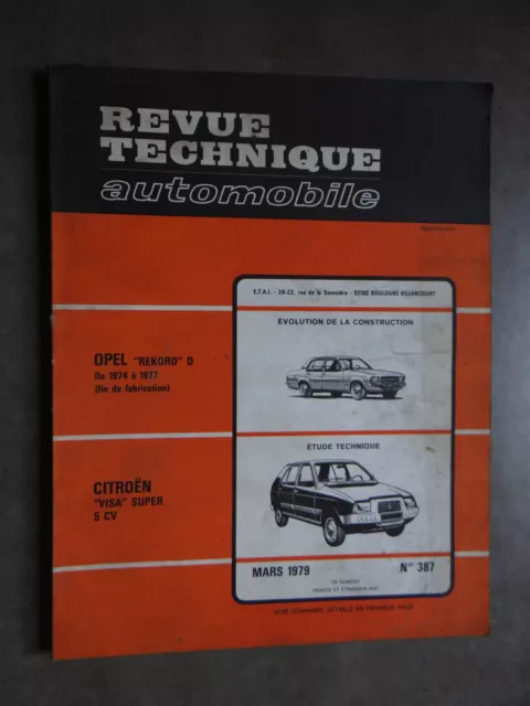 Revue Technique Automobile Rta Opel Rekord Citroen Visa 1979