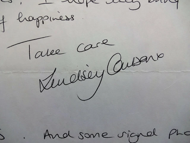 LINDSEY COULSON Eastenders hand written and signed letter