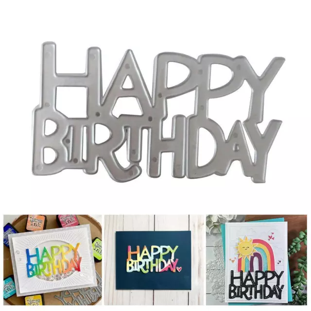 Happy Birthday Letters Metal Cutting Dies Cut Die Mold StencilZ0 Craft X8N2 3