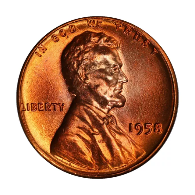 1958 P Lincoln Wheat Cent Choice BU 1c Brilliant Uncirculated OBW Superb Detail