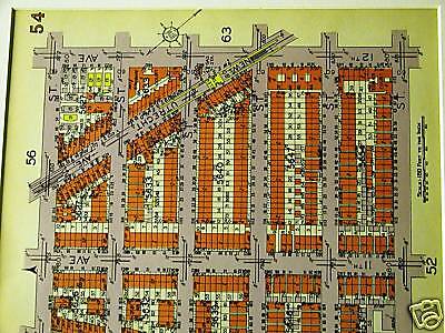 Brooklyn Map 1929 BORO PARK 47-52nd ST. 10-12th AVE. Matted 3