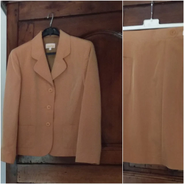 Ensemble Veste Et Jupe Jacqueline RIU – Taille 42 – Tailleur Femme Rouge/gris/marron