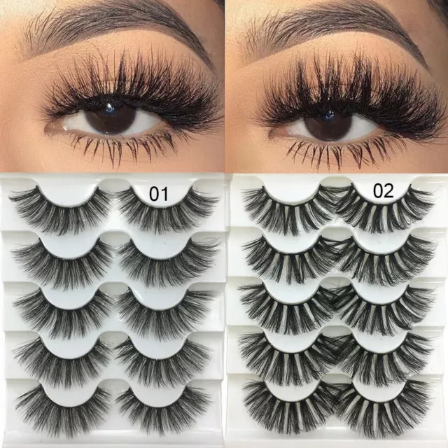 Flared Natural  Eye Lash Extension Crisscross 3D Faux Mink Hair False Eyelashes