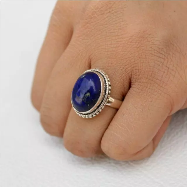 Lapis Lazuli Gemstone 925 Sterling Silver New Year Ring All Size DM-469