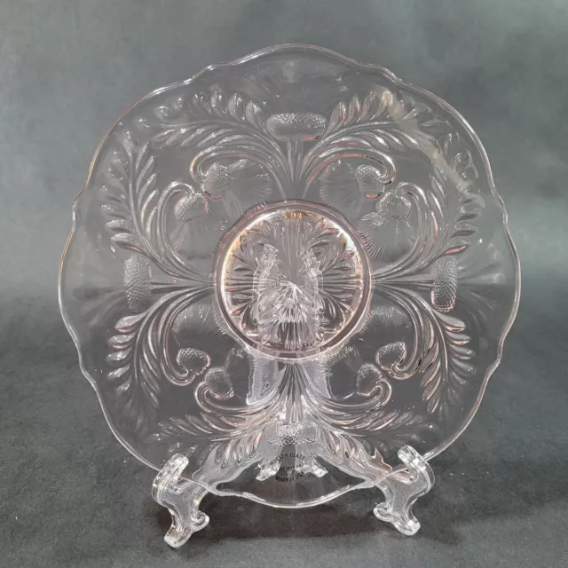 Mosser Ohio USA Inverted Thistle Plate Light Pink Glass 7 inch Vintage