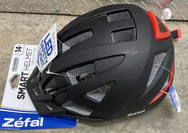 Zefal Ultra Light Adult Bike Helmet w/ LED Light (Ages 14+) Black