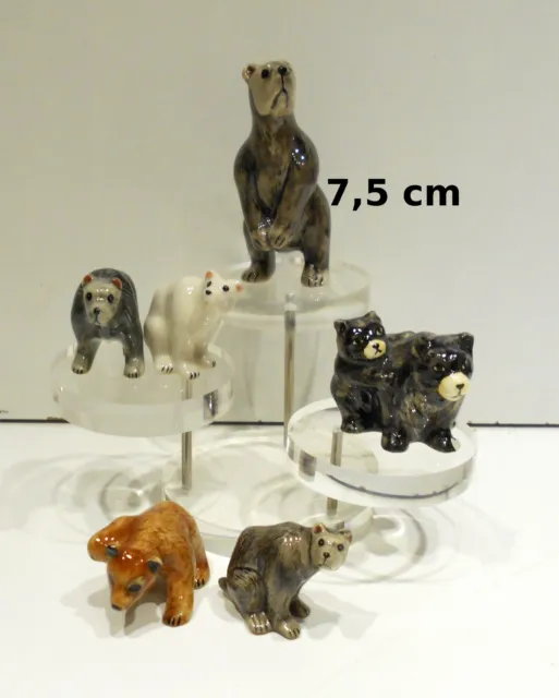 lot de six ours en porcelaine, figurine,collection,animal sauvage, beer T4