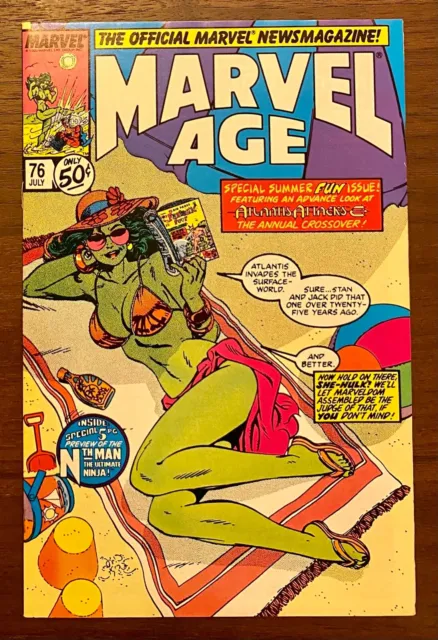 MARVEL AGE 76 VF 1989 Classic John Byrne SHE-HULK Cover!!! MCU Marvel Comics