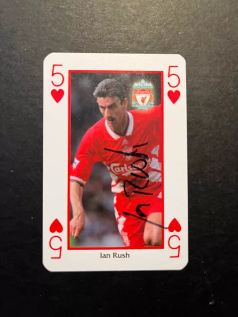 Hand signed football trading card of IAN RUSH, LIVERPOOL FC autograph