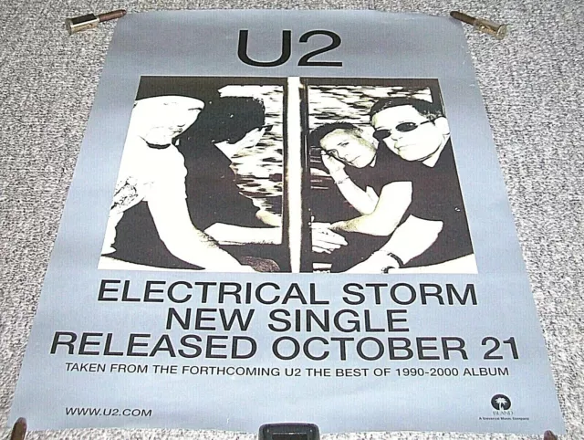 U2 U.k. Double Sided Record Company Promo Poster '‘Electrical Storm' Single 2002