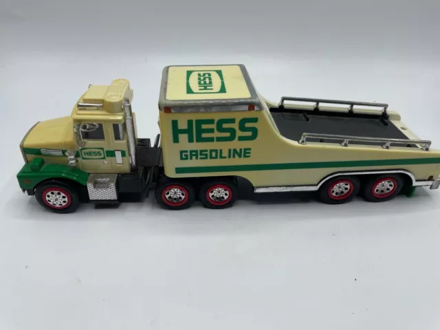 Vintage 1988 Hess Toy Truck Car Carrier with Working Lights Truck Only