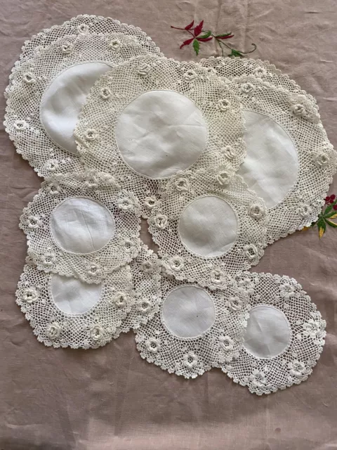 Set Of Vintage Doilies - 6 Medium And 6 Small