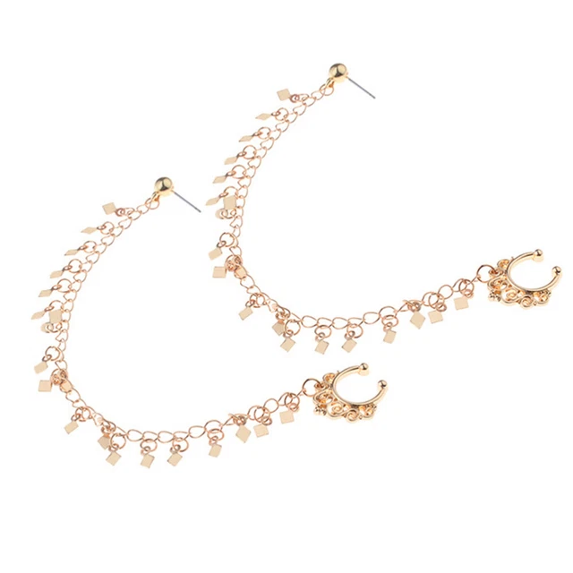 2 Pcs Durchbohrte Ohrringrückseiten Körperpiercing-Schmuck Ohrringe