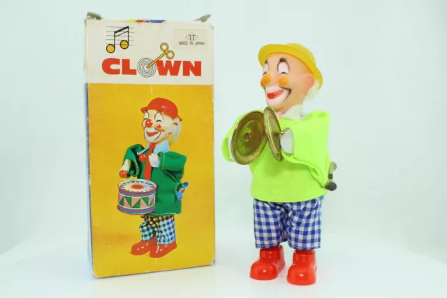 vintage toy Aufzieh-Clown von Nomura TN Japan mit Uhrwerkantrieb in OVP