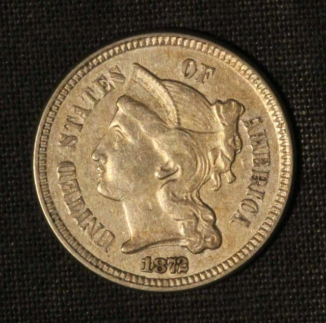 1872 3c Three Cent Nickel - Free Shipping USA