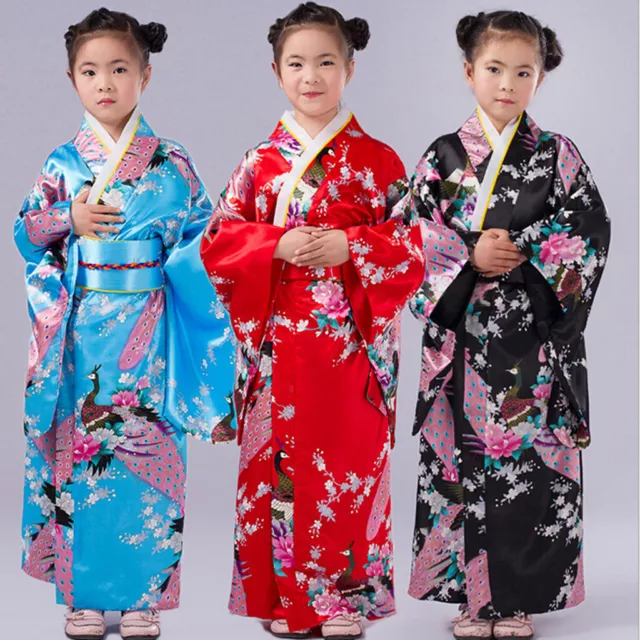 Toddler Kids Baby Girls Womens Dress Kimono Japanese Traditional Cosplay Robe