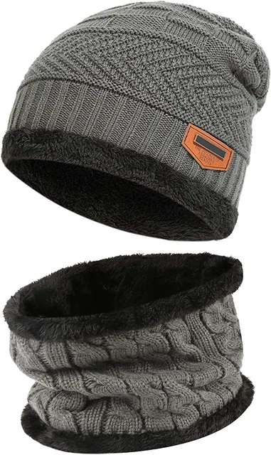 Gorro Para Hombre Gorros De Invierno Hombres Para El Frio Con Bufanda Punto new 7