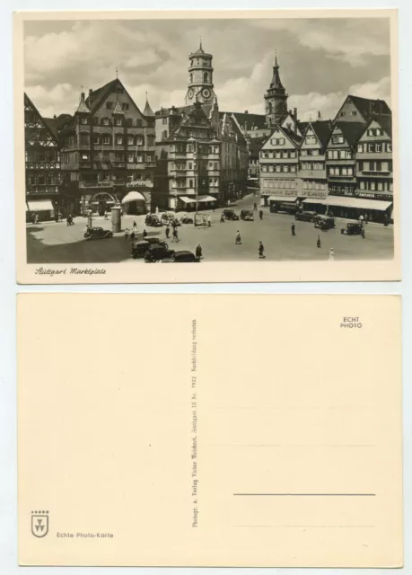 89839 - Stuttgart - Marktplatz - Echtfoto - alte Ansichtskarte