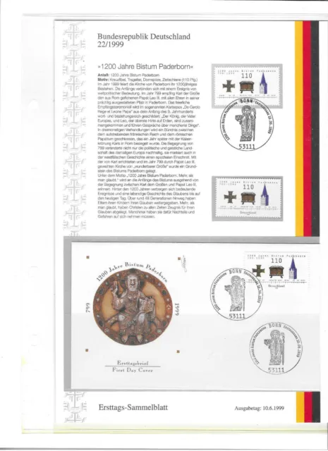 Bund 1999: Mi. Nr. 2060: ETB 22/1999: 1200 Jahre Bistum Paderborn