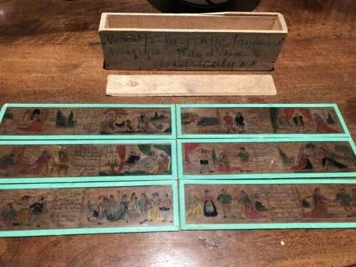6 PLAQUES DE VERRE POUR LANTERNE MAGIQUE - VERS 1900 !! Lot N°15 EUR 39