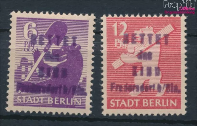 Briefmarken Fredersdorf 1945 Mi 69-70 nicht prüfbar, Stempel in Privathan (10348