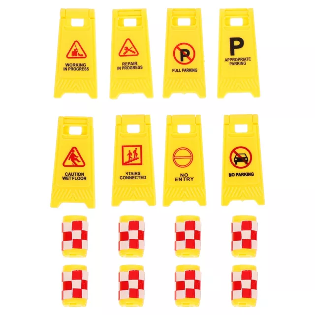 16Pcs kids playsets Kids Street Signs Toy Caution Wet Floor Sign