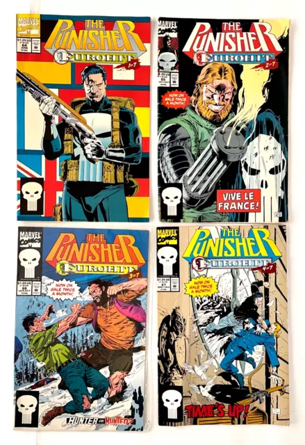 Marvel Comics The Punisher Eurohit Lot of 4 Comic Books #64, #65, #66, #67