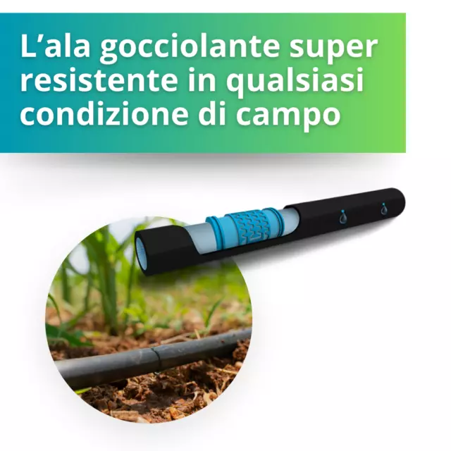 Tubo Ala Gocciolante Rigida Passo 20 30 33 40 d.16mm per Irrigazione a Goccia 3