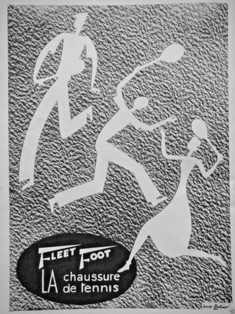 Publicité Presse 1930 Fleet Foot La Chaussure De Tennis - Dessin De Jack Robert