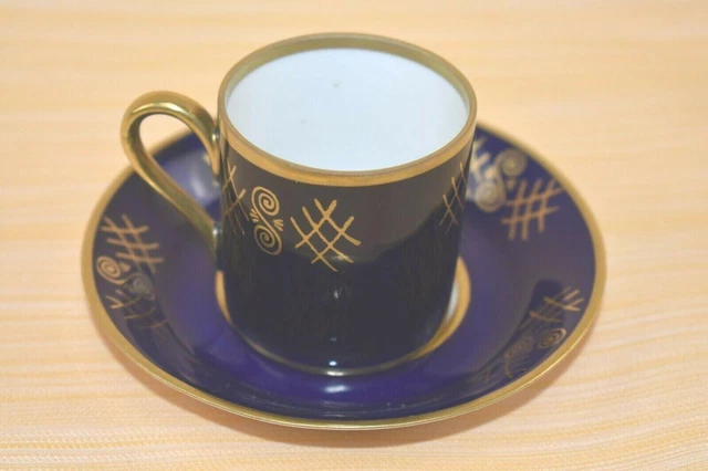 Mokkatasse mit Untertasse, Reichenbacher, echt Kobalt, Gold, 1970-er, ehem. DDR