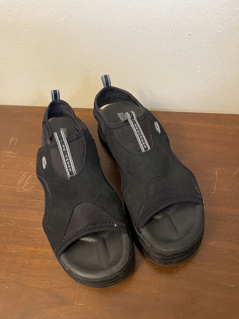 Vintage 90s Y2k Chunky Skechers G-Tech Sandals Black Jammers Platforms Size 10