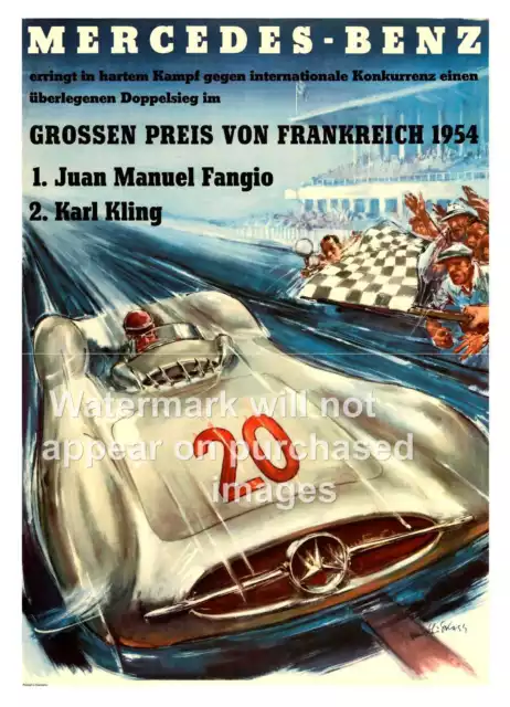 Mercedes Benz racing  ,old magazine advert , poster, wall art, reproduction.