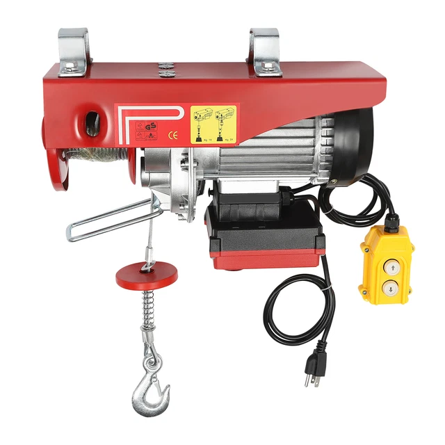 440Lbs Electric Hoist Winch Overhead Lift Engine Crane w/Wireless Remote Control