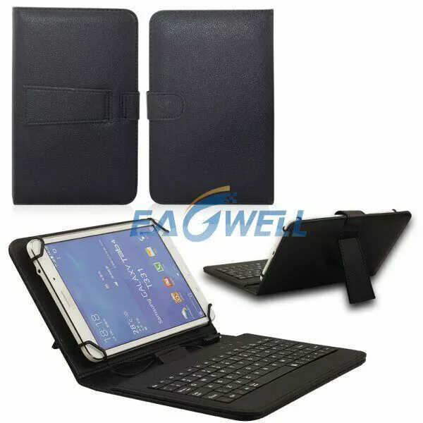 Universal USB Keyboard Folio Leather Case Stand Cover For 7" 8"  Tablet USA