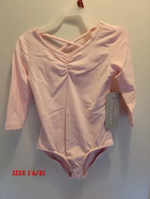 NWT Danskin Now Pink Girls Size S 6 - 6X  Dance Leotard Bodysuit.