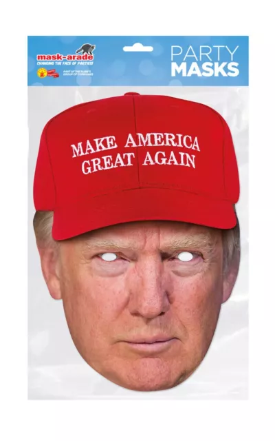 TRUMP MAKE AMERICA GREAT AGAIN Face Party Mask Card A4 Fancy Dress STAG NIGHT