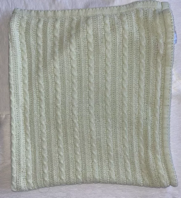 Amy Coe Green Chenielle Cable Knit Baby Blanket Soft 35 x 40 Target Exclusive