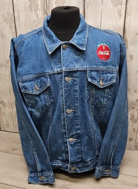 Vintage 90's Large Denim Jacket Embroidered Always Coca-Cola Original