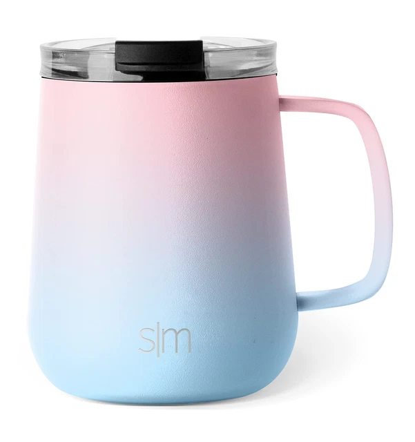 Travel Coffee Mug with Lid and Handle | Reusable Insulated Stainless Steel Coffe