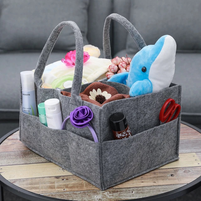 Baby Diaper Organizer Caddy Changing Nappy Kids Storage Carrier Grey Bag US