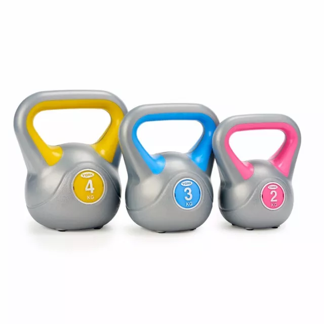 York 2kg 3kg & 4kg Kettlebell Set Vinyl Gewichtheben Übung Fitness Training