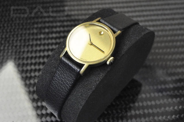 Orologio Svizzero Vintage anni 70-80 Museo Zenith-Movado Donna Caricato a mano Quadrante Oro 18k