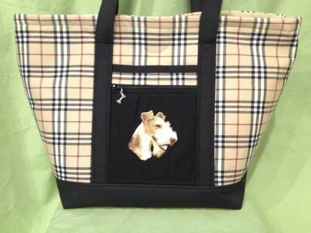 Beautiful Custom Embroidered Wire Fox Terrier Tote