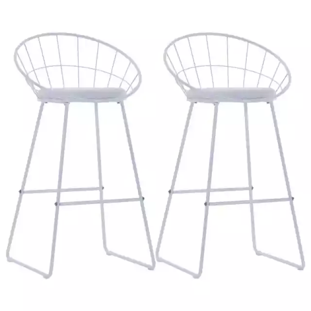 Chaises de bar lot de 2 blanc similicuir